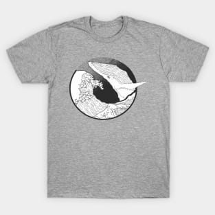 Black & White Hokusai Whale T-Shirt